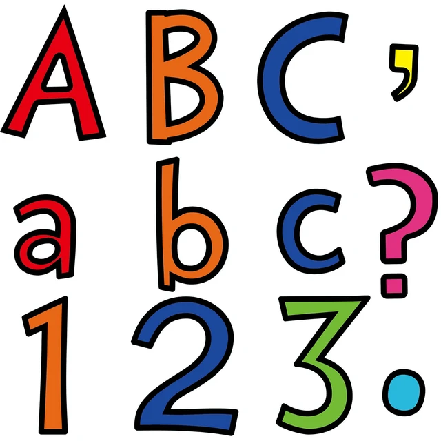 Alt view image 4 of 7 - 134 Pieces 5 Inch Bulletin Board Letters, Novelty Rainbow Color Alphabet Numbers Combo Set, Classroom Die Cut Letter Cutouts, Back to School Decor for Bulletin Board Display Home
