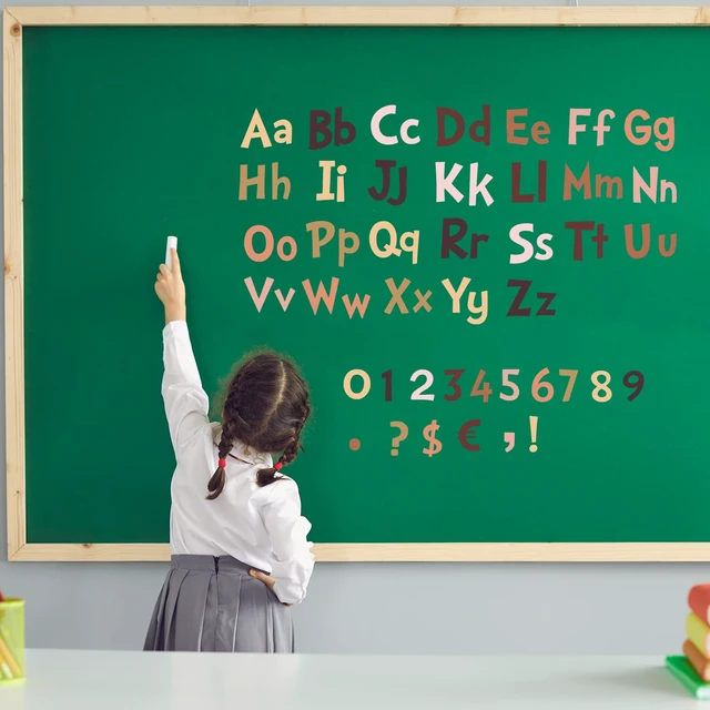 Alt view image 6 of 7 - 134 Pieces 5 Inch Bulletin Board Letters, Boho Color Alphabet Numbers Combo Set, Classroom Die Cut Letter Cutouts, Back to School Decor for Bulletin Board Display Home
