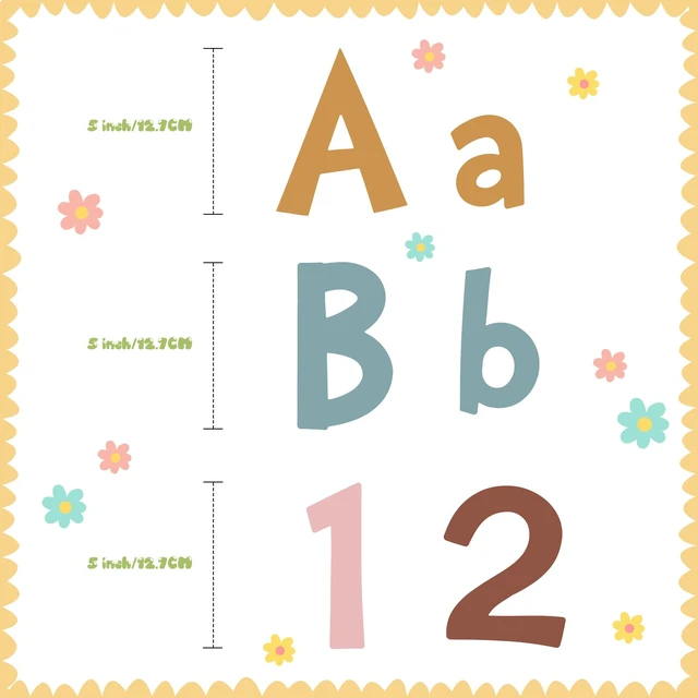 Alt view image 2 of 7 - 134 Pieces 5 Inch Bulletin Board Letters, Morandi Color Alphabet Numbers Combo Set, Classroom Die Cut Letter Cutouts, Back to School Decor for Bulletin Board Display Home