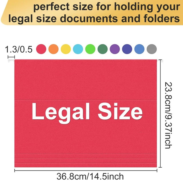 Alt view image 2 of 7 - Hanging File Folders Legal Size, 60 Pack File Folders with 1/5 Cut Adjustable tabs, 2" Expansion, Reinforced Hanging Folders Legal Size, Designed for Legal and Law Office File Organization
