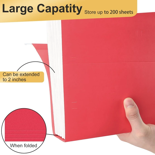 Alt view image 6 of 7 - Hanging File Folders Legal Size, 60 Pack File Folders with 1/5 Cut Adjustable tabs, 2" Expansion, Reinforced Hanging Folders Legal Size, Designed for Legal and Law Office File Organization