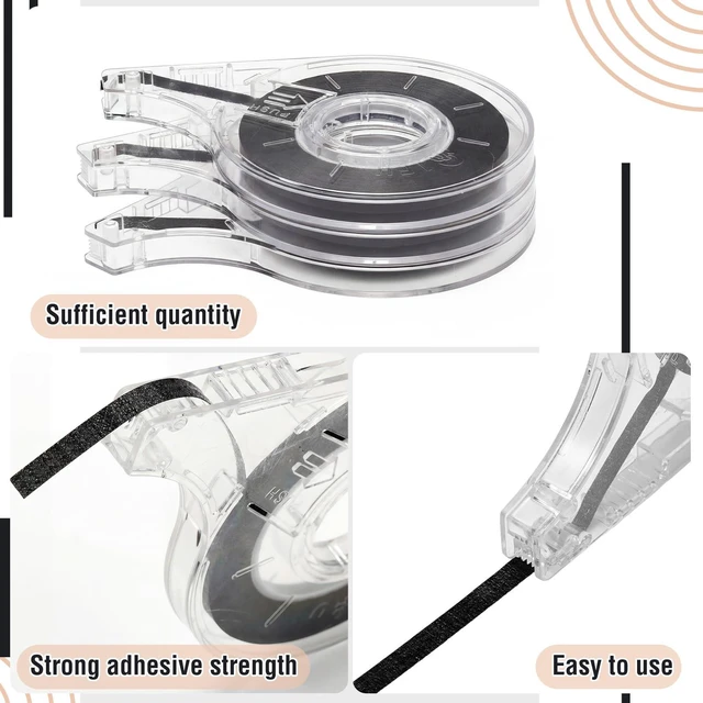 Alt view image 4 of 6 - 6 Pack Whiteboard Tape with Dispenser, Width 1/5", Black Graphic Tape with Dispenser, Length 43 ft Thin, Pinstripe Line, Dry Erase White Board Accessories for Grid Bar Chart