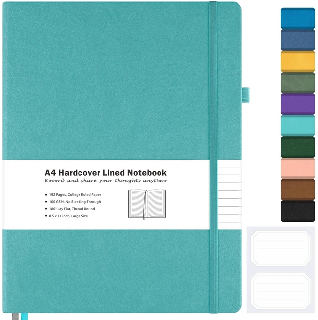 Main image of Blank Notebook Hardcover Sketchbook, 8.5" x 11" Blank Journal, Thick Paper Large Thick Paper Sketchbook for Drawing Art, Unlined Notebook Journal for Women Men, A4 Leather Sketchbook, Lay Flat, Teal