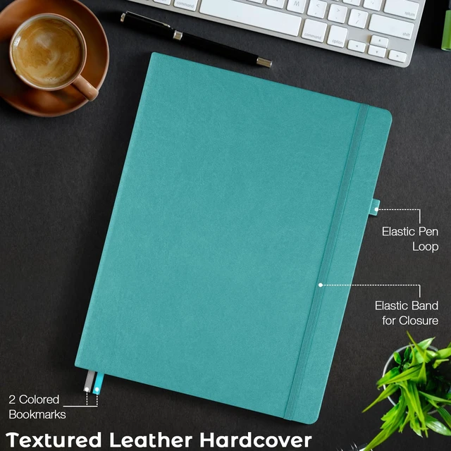 Alt view image 5 of 6 - Blank Notebook Hardcover Sketchbook, 8.5" x 11" Blank Journal, Thick Paper Large Thick Paper Sketchbook for Drawing Art, Unlined Notebook Journal for Women Men, A4 Leather Sketchbook, Lay Flat, Teal