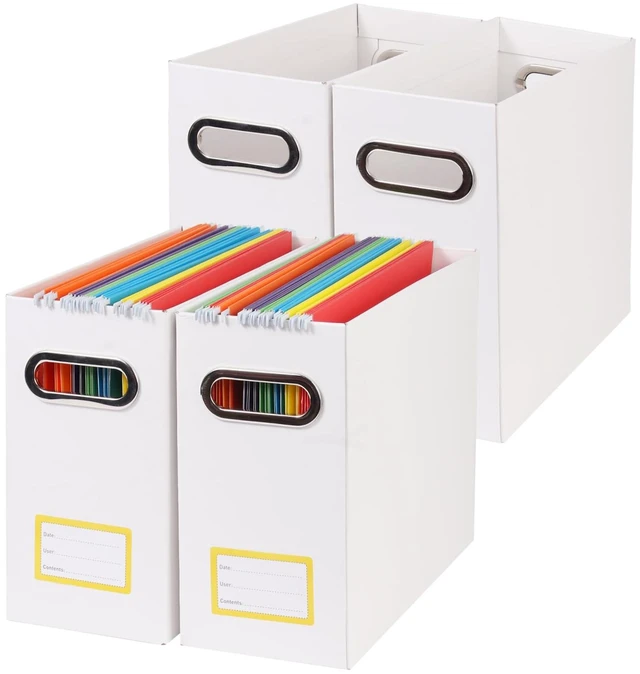 Main image of Collapsible File Organizer Box with Handle,12.20x5.11x9.84Inches, Filing Organizer for Home or Office, Small Portable File Box