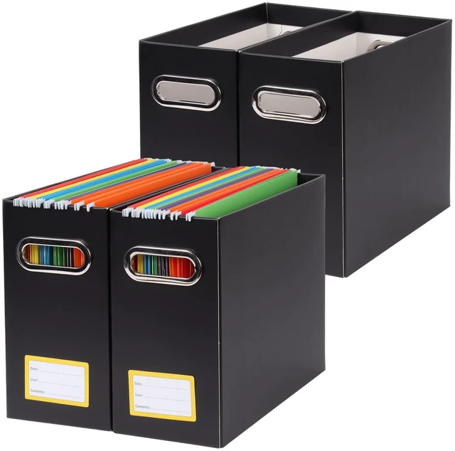 Main image of Collapsible File Organizer Box with Handle,12.20x5.11x9.84Inches, Filing Organizer for Home or Office, Small Portable File Box