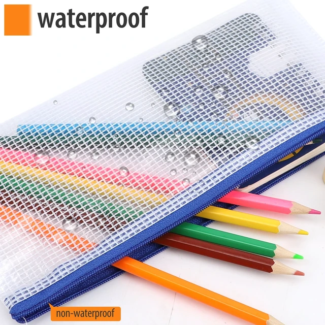 Alt view image 4 of 7 - 30PCS Mesh Zipper Pouch Bags Small, Zipper Pencil Pouches, 9.3 x 4.7 inch Clear Pencil Pouch Bulk, Clear Bags with Zipper for Travel Storage and Classroom Organization