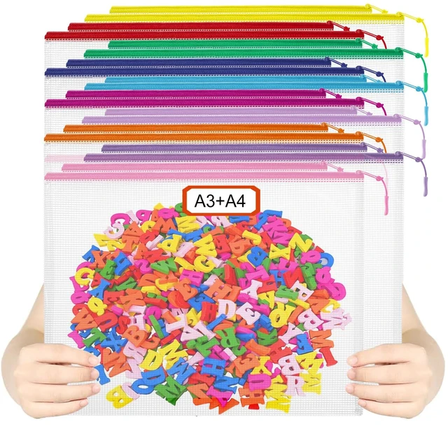 Main image of 20PCS Mesh Zipper Pouch Bags,File Bags,Toy Storage Bags,Clear Organizer Bags,Suitable for Board Game,Home,School,and Office Organization(10A3+10A4)