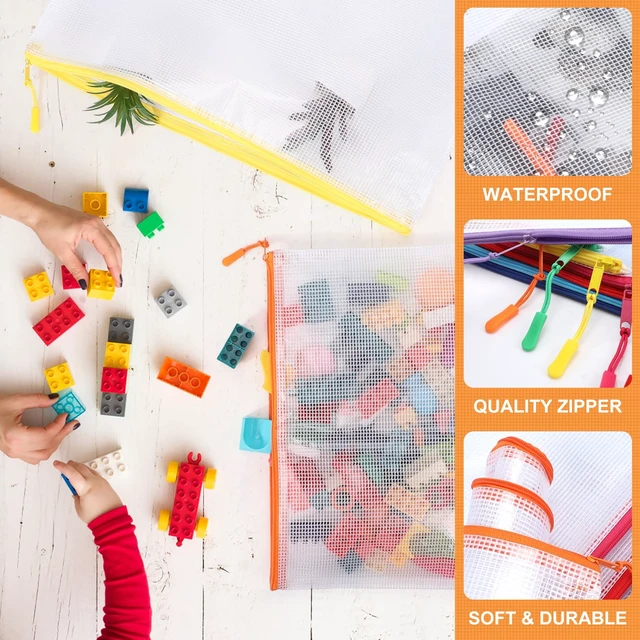 Alt view image 4 of 6 - 20PCS Mesh Zipper Pouch Bags,File Bags,Toy Storage Bags,Clear Organizer Bags,Suitable for Board Game,Home,School,and Office Organization(10A3+10A4)