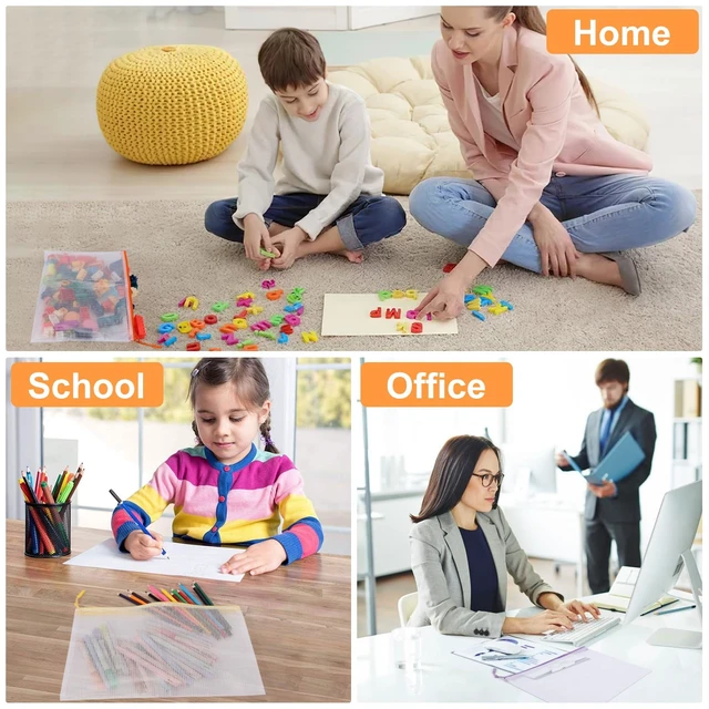 Alt view image 5 of 6 - 20PCS Mesh Zipper Pouch Bags,File Bags,Toy Storage Bags,Clear Organizer Bags,Suitable for Board Game,Home,School,and Office Organization(10A3+10A4)