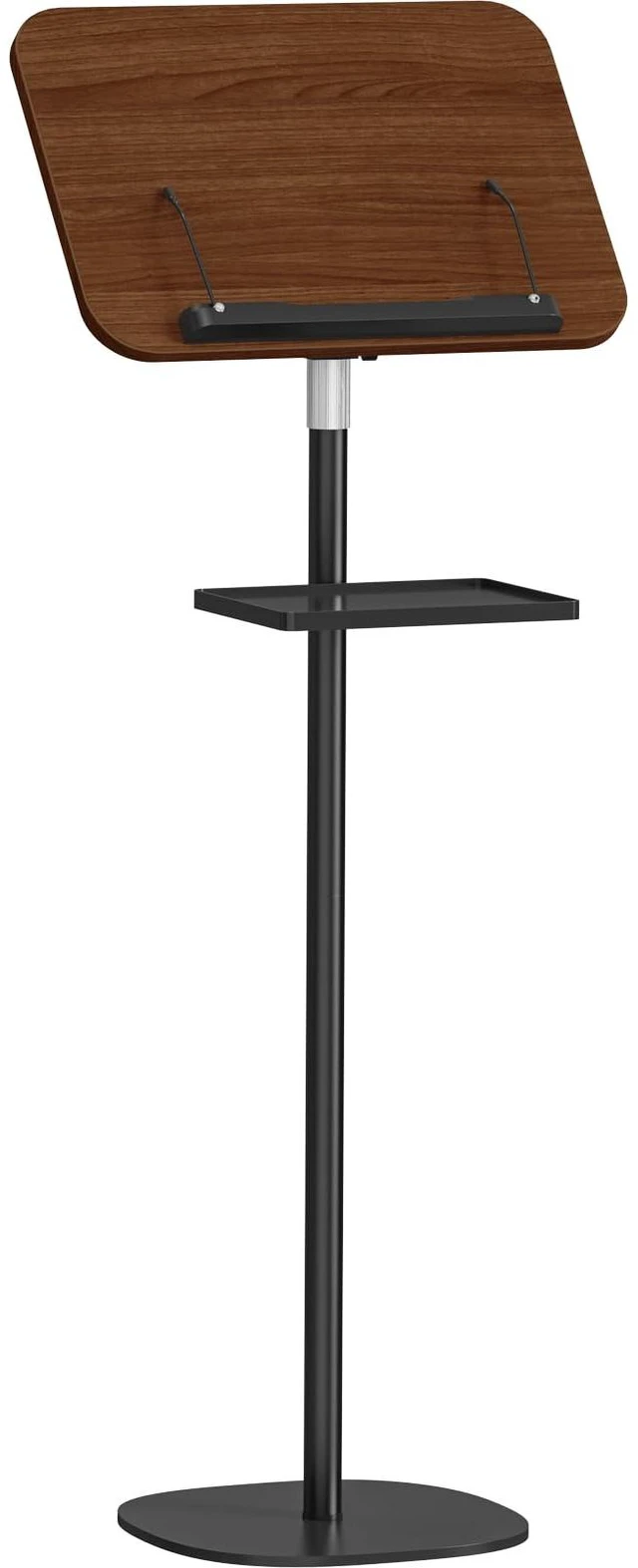 Main image of Lectern Podium Stand with Storage Tray, Height Adjustable Lectern Stand Mobile Podium, Portable Floor Standing Podium Lectern for Church, Weddings, Classroom, Speech