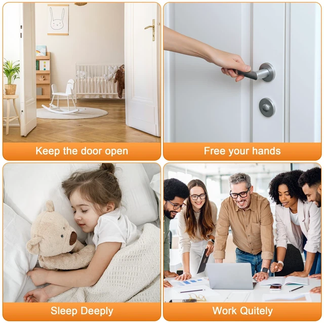 Alt view image 7 of 7 - Magnetic Door Stoppers, 4 Pack Stainless Steel Magnetic Door Stops Wall & Floor Mounting Metal Doorstop, No Drilling Door Stop With Strong Adhesive Tapes, Door Holder to Keep Door Open, White