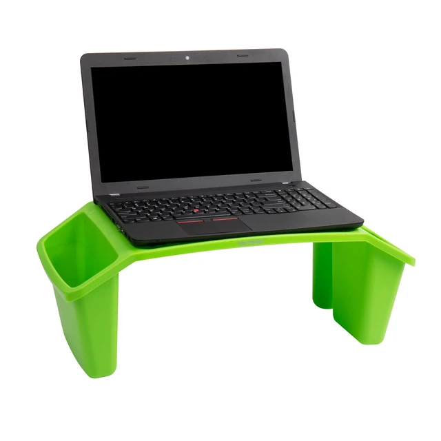 Alt view image 7 of 7 - Kids Lap Desk, Portable Activity Tray with Side Storage, Stackable Plastic Desk for Drawing, Snacks, Study, Set of 2, Green