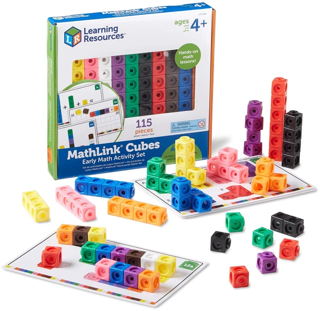 Main image of MathLink Cubes Early Math Activity Set Elementary Math Manipulatives, Counting Blocks for Kids, Preschool Activities, Teacher Manipulatives for Classroom