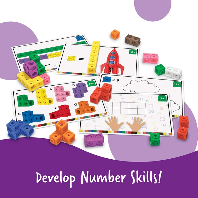 Alt view image 3 of 6 - MathLink Cubes Early Math Activity Set Elementary Math Manipulatives, Counting Blocks for Kids, Preschool Activities, Teacher Manipulatives for Classroom