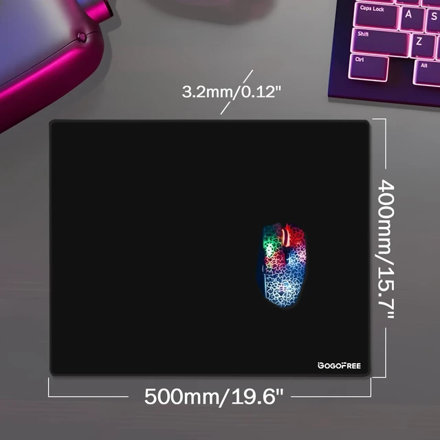 Alt view image 2 of 7 - Glass Mousepad with Hard Surface for Gaming, Ultra Smooth Mouse Mat, Water-Resistant Large Mouse Pad Precision Speed Control for Esport Games/Office, Black XL(15.7×19.6)
