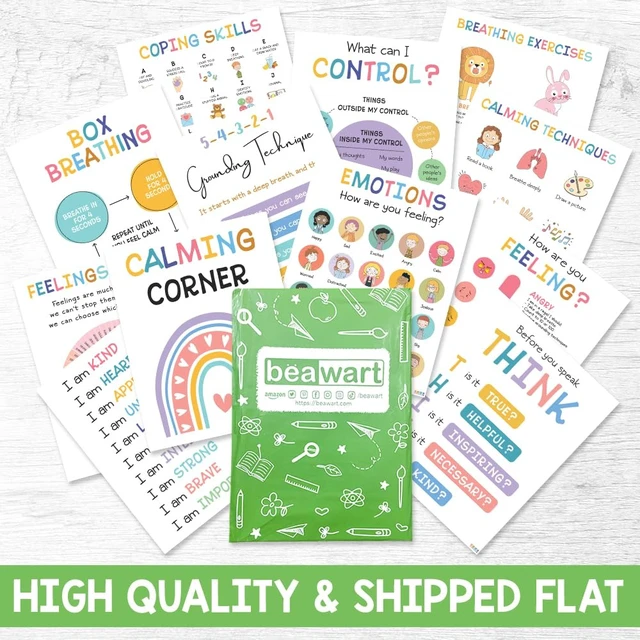 Alt view image 6 of 6 - 9 Calming Corner Classroom Posters, Mental Health Posters Therapy Office Decor,Calm Down Corner Coping Skills Wall Art for Kids Toddler Classroom Preschool Homeschool Decoration, Feelings