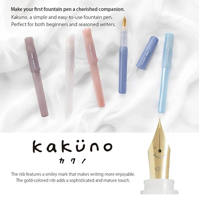 Alt view image 6 of 7 - Kakuno Fountain Pen Madoromi Color Series, Gold (Smiley Face) Fine Nib, Perfect for Beginners and Creative Expression, Pink, PFKA-1MDPF