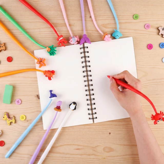 Alt view image 4 of 7 - 30 Ocean Animal Pens, Cute Prize Gifts for Kids Classroom 30 Styles, Soft Silicone Toppers, Stress-Relief Swing Design, Smooth Writing, Classroom Prizes, Birthday Gifts