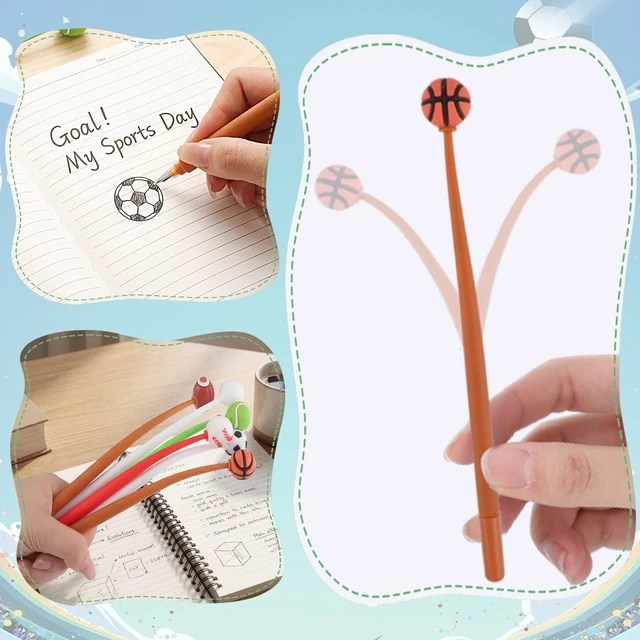 Alt view image 5 of 7 - 30 Pcs Sports Ball Pens For Kids, Classroom Prizes Party Favors Soft Silicone Toppers, 6 Ball Designs, Stress-Relief Swing Top, Smooth Writing, School Rewards, Birthday Giveaways