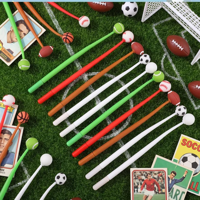 Alt view image 6 of 7 - 30 Pcs Sports Ball Pens For Kids, Classroom Prizes Party Favors Soft Silicone Toppers, 6 Ball Designs, Stress-Relief Swing Top, Smooth Writing, School Rewards, Birthday Giveaways
