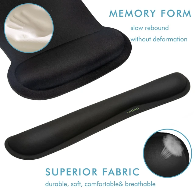 Alt view image 4 of 7 - Premium Keyboard Wrist Rest and Mouse Pad Wrist Support Ergonomic Memory Foam Set for Office, Laptop, Mac, Computer and Gaming, Comfortable Typing &Wrist Pain Relief