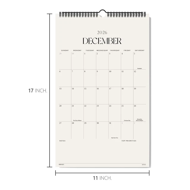 Alt view image 2 of 7 - Wall Calendar 2026-2027, Academic Monthly Wall Calendar 11"x 17" 17 Months Large Wall Calendar From August 2026 to December 2027 for Home and Office, Easy Planning, Gift for the Holidays