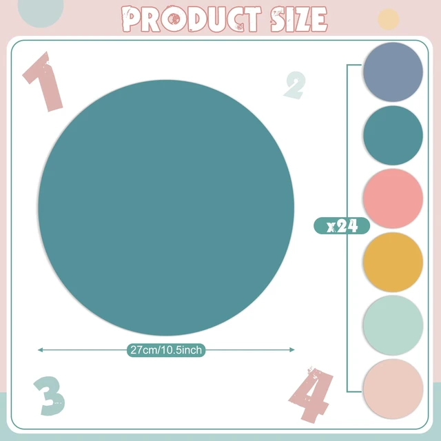 Alt view image 2 of 7 - 24 Pack Colorful Dry Erase Dots Circle Spot for Classroom, Fresh Colors 10.5 Inch, Table Removable Vinyl Desktop Stickers Spots Wall Decals, for 100th Day of School Teacher Students Home