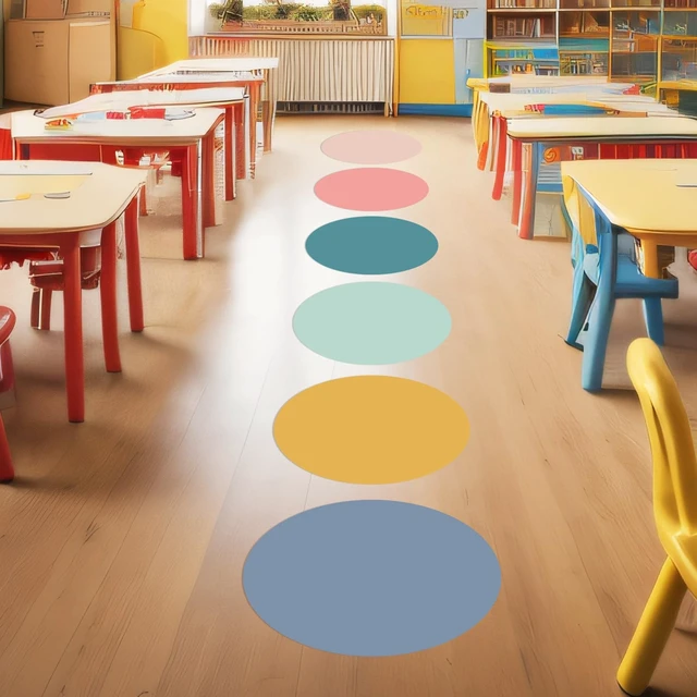 Alt view image 4 of 5 - 12 Pack Colorful Dry Erase Dots Circle Spot for Classroom, Fresh Colors 10.5 Inch, Table Removable Vinyl Desktop Stickers Spots Wall Decals, for 100th Day of School Teacher Students Home