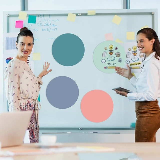 Alt view image 5 of 5 - 12 Pack Colorful Dry Erase Dots Circle Spot for Classroom, Fresh Colors 10.5 Inch, Table Removable Vinyl Desktop Stickers Spots Wall Decals, for 100th Day of School Teacher Students Home