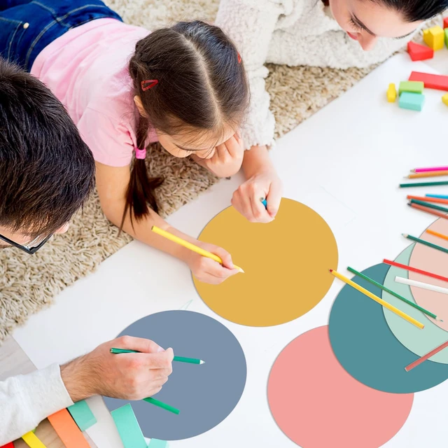 Alt view image 6 of 7 - 24 Pack Colorful Dry Erase Dots Circle Spot for Classroom, Fresh Colors 10.5 Inch, Table Removable Vinyl Desktop Stickers Spots Wall Decals, for 100th Day of School Teacher Students Home