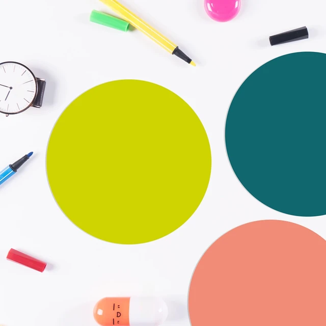 Alt view image 4 of 7 - 24 Pack Colorful Dry Erase Dots Circle Spot for Classroom, Retro Colors 10.5 Inch, Table Removable Vinyl Desktop Stickers Spots Wall Decals, for 100th Day of School Teacher Students Home