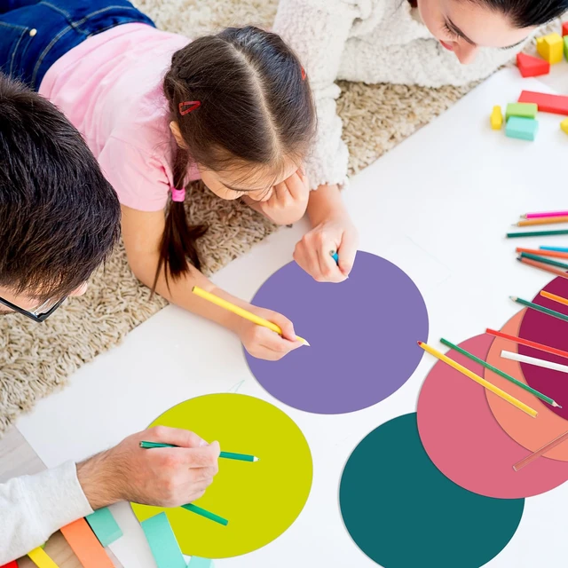 Alt view image 5 of 7 - 24 Pack Colorful Dry Erase Dots Circle Spot for Classroom, Retro Colors 10.5 Inch, Table Removable Vinyl Desktop Stickers Spots Wall Decals, for 100th Day of School Teacher Students Home