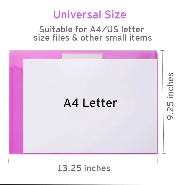 Alt view image 6 of 7 - 20 Pack Folders Plastic Envelopes, Clear Plastic File Folder for Document, Letter A4 Size Poly File Envelopes with Label Pocket, Snap Button for Home Work Office Organizer, 5 Colors