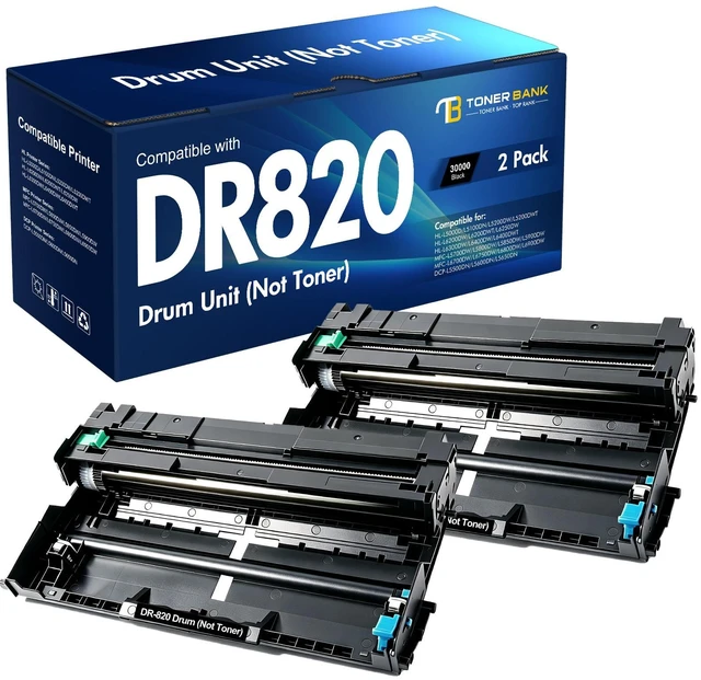 Main image of DR820 DR 820 for Brother DR-820 Drum Unit (Not) HL-L6200DW Printer Compatible for Brother DR820 HL-L6200DW Drum Unit MFC-L5850DW MFC-L5900DW MFC-L5700DW HL-L5200DW L6200DW Printer Black 2 Pack