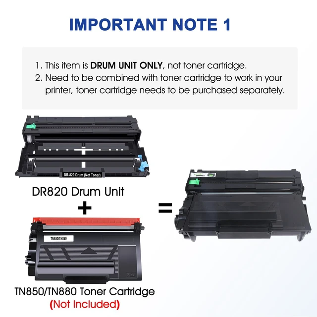 Alt view image 2 of 7 - DR820 DR 820 for Brother DR-820 Drum Unit (Not) HL-L6200DW Printer Compatible for Brother DR820 HL-L6200DW Drum Unit MFC-L5850DW MFC-L5900DW MFC-L5700DW HL-L5200DW L6200DW Printer Black 2 Pack