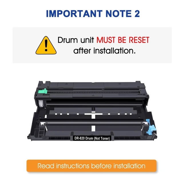 Alt view image 3 of 7 - DR820 DR 820 for Brother DR-820 Drum Unit (Not) HL-L6200DW Printer Compatible for Brother DR820 HL-L6200DW Drum Unit MFC-L5850DW MFC-L5900DW MFC-L5700DW HL-L5200DW L6200DW Printer Black 2 Pack