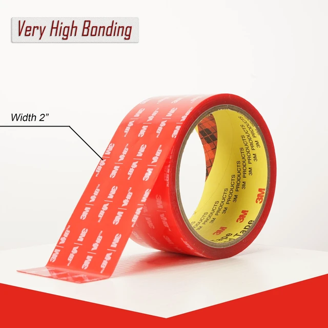 Alt view image 2 of 7 - 3M Double Sided Clear Tape Made of 3M 4905 Vhb 2" x 10 Ft Heavy Duty Mounting Tape Transparent Permanent Bonding Waterproof UV Resistant for Automotive Trim Emblems Spoilers Home Office Décor