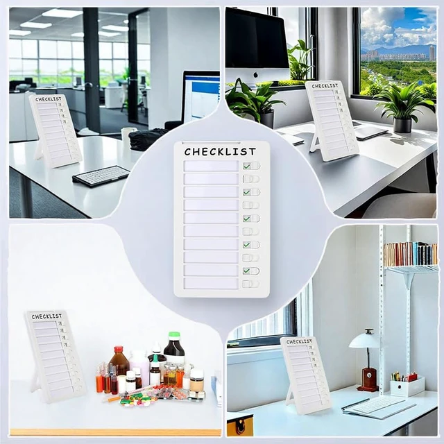 Alt view image 2 of 7 - 2pcs Dry Erase Chore Chart for Kids, Standable Whiteboard Checklist Board Routine Chart with Two Markers, Standable