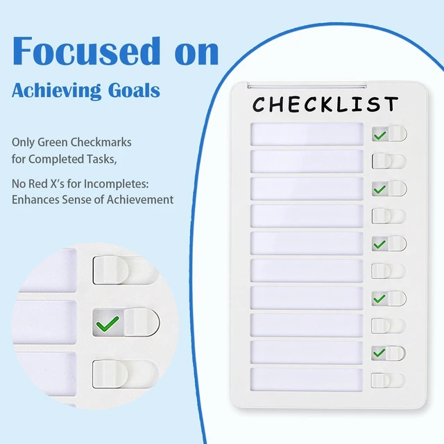 Alt view image 4 of 7 - 2pcs Dry Erase Chore Chart for Kids, Standable Whiteboard Checklist Board Routine Chart with Two Markers, Standable