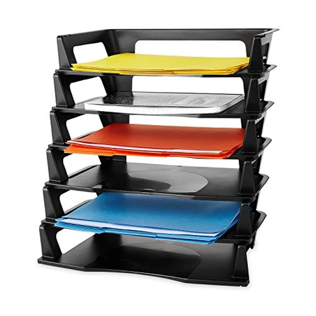 Alt view image 2 of 3 - Regeneration Letter Tray, Six Tier, Plastic, Black (86028)