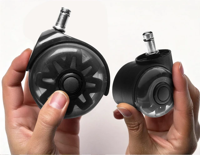 Alt view image 2 of 7 - Monster 3 Dual Rollerblade Office Chair Wheels (Set of 5) Premium Rubber Caster Wheels for Chairs, Smooth & Safe Rolling on All Flooring