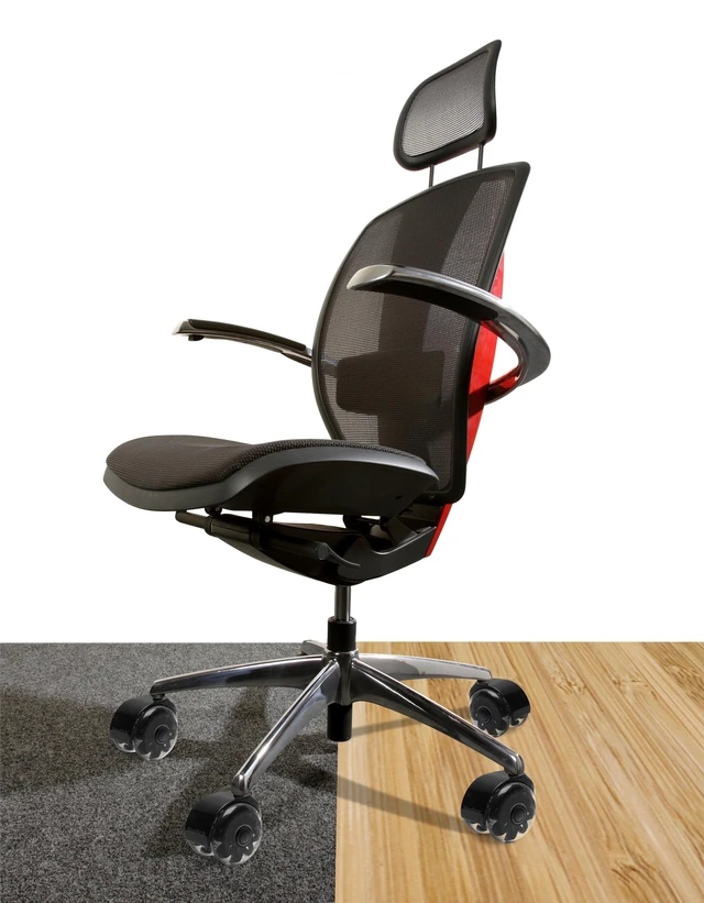 Alt view image 4 of 7 - Monster 3 Dual Rollerblade Office Chair Wheels (Set of 5) Premium Rubber Caster Wheels for Chairs, Smooth & Safe Rolling on All Flooring
