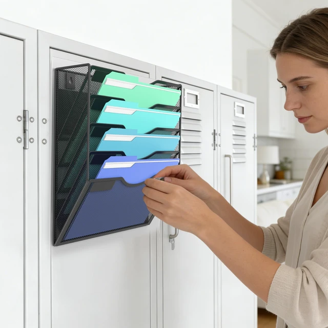 Alt view image 7 of 7 - Magnetic Wall File Holder Magnetic Paper & Document Organizer for Home and Office (5 Tier)