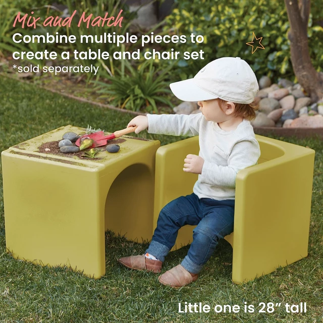 Alt view image 5 of 7 - Tri-Me 3-In-1 Cube Chair, Kids Furniture, Fern Green UV-protected recyclable plastic, GREENGUARD Gold Certified, 1-4 years, 75 lb capacity, fully assembled for classroom & home