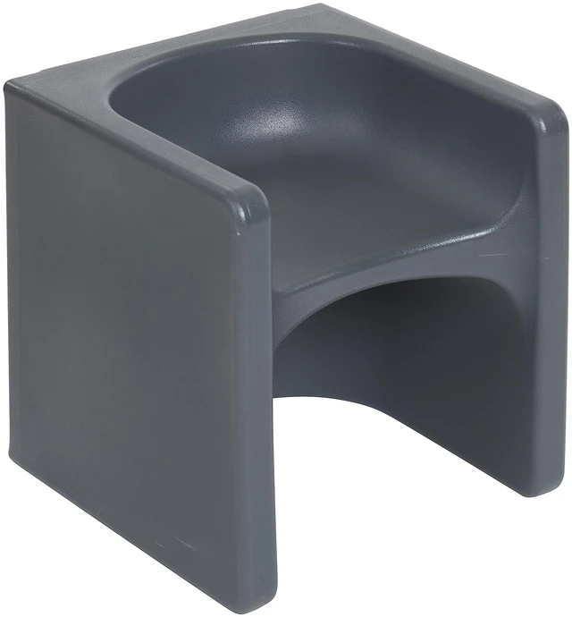 Main image of Tri-Me 3-in-1 Multipurpose Cube Chair, Indoor/Outdoor, Dark Grey UV-protected recyclable plastic, GREENGUARD Gold Certified, 1-4 years, 75 lb capacity, fully assembled for classroom & home