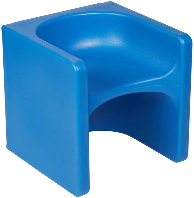 Main image of Tri-Me 3-in-1 Multipurpose Cube Chair, Indoor/Outdoor, Blue UV-protected recyclable plastic, GREENGUARD Gold Certified, 1-4 years, 75 lb capacity, fully assembled for classroom & home