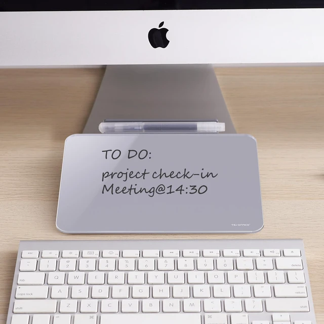 Alt view image 4 of 7 - Small Desktop Glass Dry-Erase Whiteboard - 8 X 6 Inches Tabletop Easel Whiteboard with Stand, Desk Board Buddy for Artist, Teacher and Student