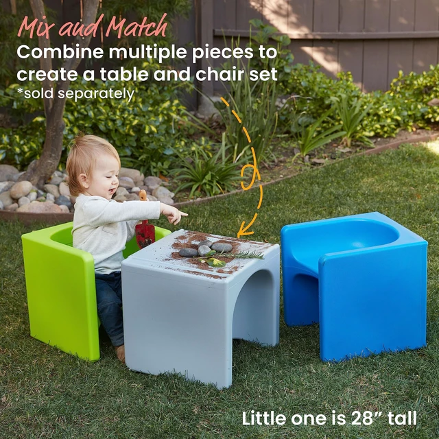 Alt view image 5 of 7 - Tri-Me 3-in-1 Multipurpose Cube Chair, Indoor/Outdoor, Blue UV-protected recyclable plastic, GREENGUARD Gold Certified, 1-4 years, 75 lb capacity, fully assembled for classroom & home