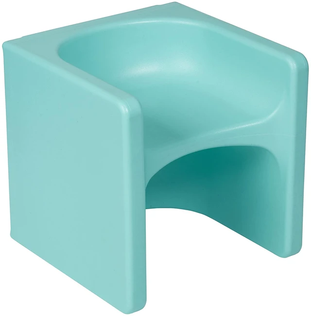 Main image of Tri-Me 3-in-1 Multipurpose Cube Chair, Indoor/Outdoor, Aqua UV-protected recyclable plastic, GREENGUARD Gold Certified, 1-4 years, 75 lb capacity, fully assembled for classroom & home